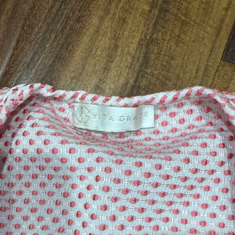 Pink Patterned Cropped Button-Front Blouse - image 2